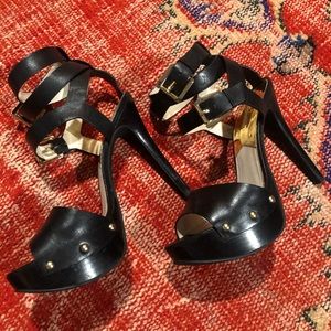 Michael Kors Strappy Heels Black 9